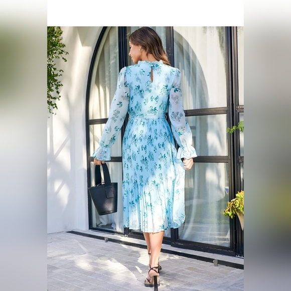 ANRABES WOMEN Floral Blue Dress - Picture 3 of 10